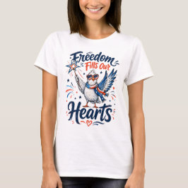 Vrijheid Vult Onze Harten Patriottisch Grafisch T-shirt