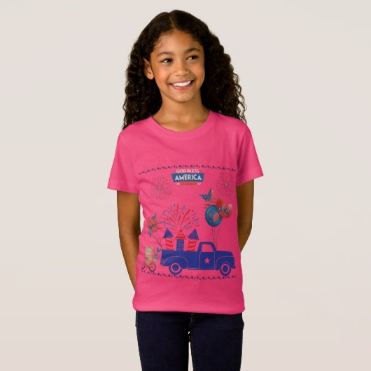 Vrijheid Vuurwerk Dromen heet roze T-shirt (Voorkant volledig)