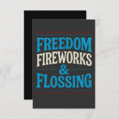 Vrijheid Vuurwerk & Flossen Tandarts Bedankkaart (Voorkant / Achterkant)
