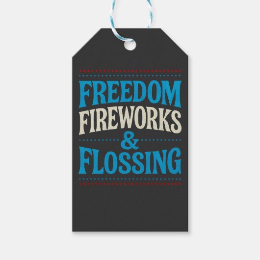 Vrijheid Vuurwerk & Flossen Tandarts Cadeaulabel (Voorkant)