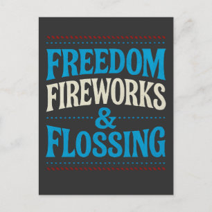 Vrijheid Vuurwerk & Flossen Tandarts Feestdagenkaart