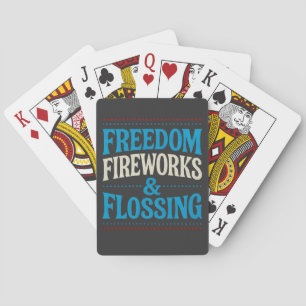 Vrijheid Vuurwerk & Flossen Tandarts Pokerkaarten
