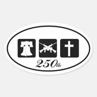 Vrijheid Wapens Religie 250 Witte Ovaal Ovale Sticker