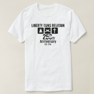 Vrijheid wapens religie gevestigd 1776 250ste t-shirt