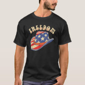 Vrijheid Westerne Patriottische Cowboy Pet 4 juli  T-shirt (Voorkant)