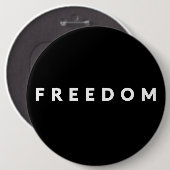 Vrijheid Witte Tekst Ronde Button 6,0 Cm (Voorkant /achterkant)