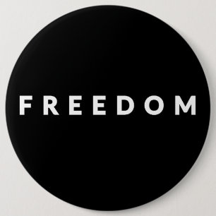 Vrijheid Witte Tekst Ronde Button 6,0 Cm