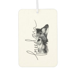 Vrijheid Wolf Minimalistische Lijnkunst - Luchtverfrisser