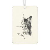 Vrijheid Wolf Minimalistische Lijnkunst - Luchtverfrisser (Achterkant)