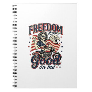 Vrijheid Ziet Er Goed Uit Patriottische Vintage Ad Notitieboek