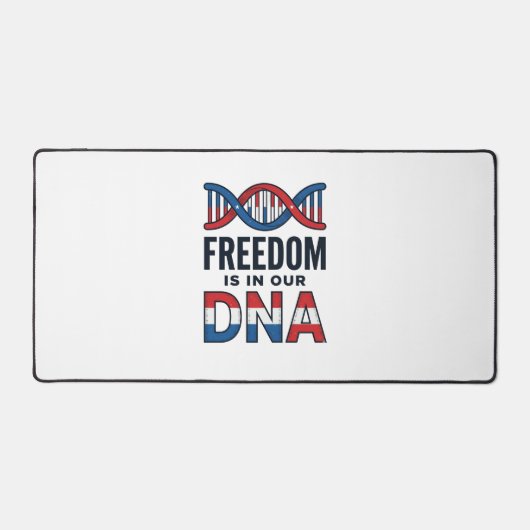 Vrijheid zit in ons DNA Patriottisch Vector T-shir Bureaumat (Voorkant)