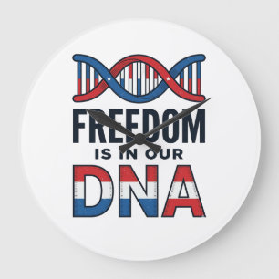 Vrijheid zit in ons DNA Patriottisch Vector T-shir Grote Klok
