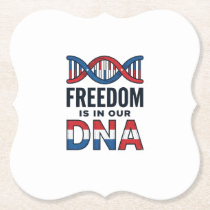 Vrijheid zit in ons DNA Patriottisch Vector T-shir Kartonnen Onderzetters