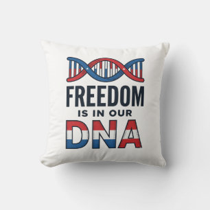 Vrijheid zit in ons DNA Patriottisch Vector T-shir Kussen