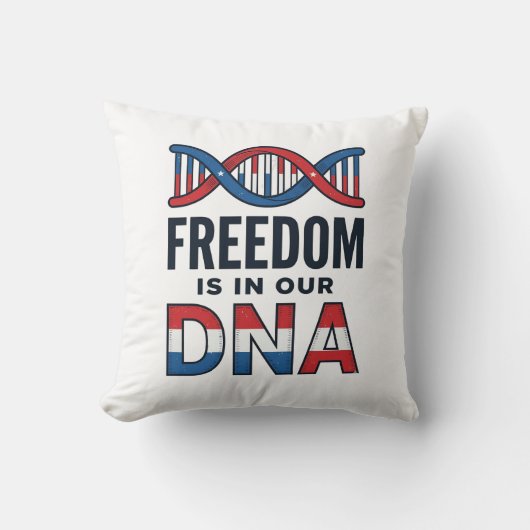 Vrijheid zit in ons DNA Patriottisch Vector T-shir Kussen (Voorkant)