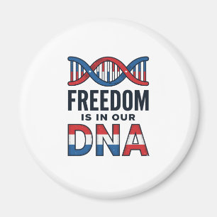 Vrijheid zit in ons DNA Patriottisch Vector T-shir Magneet