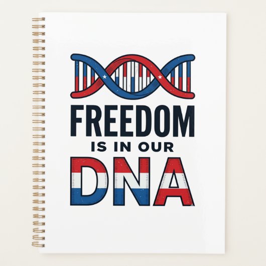 Vrijheid zit in ons DNA Patriottisch Vector T-shir Planner (Voorkant)