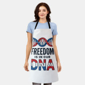 Vrijheid zit in ons DNA Patriottisch Vector T-shir Schort (Gedragen)