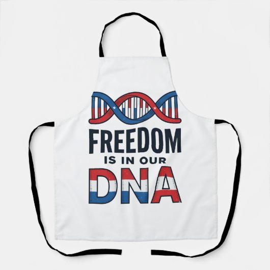 Vrijheid zit in ons DNA Patriottisch Vector T-shir Schort (Voorkant)