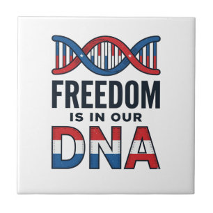 Vrijheid zit in ons DNA Patriottisch Vector T-shir Tegeltje