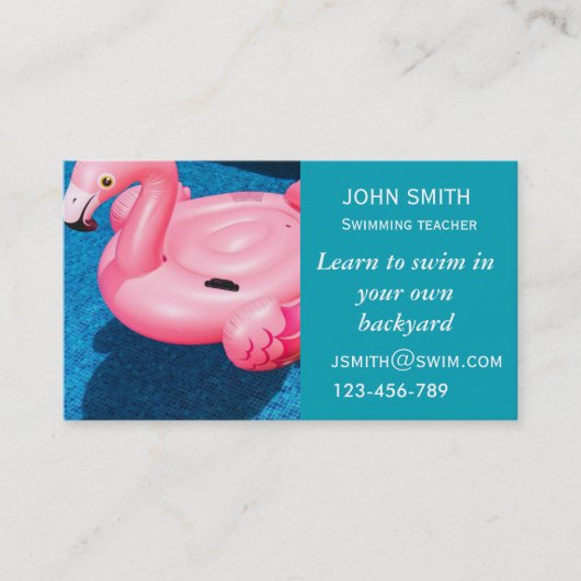 Vrijheid zwemleraar visitekaartje (Voorkant)