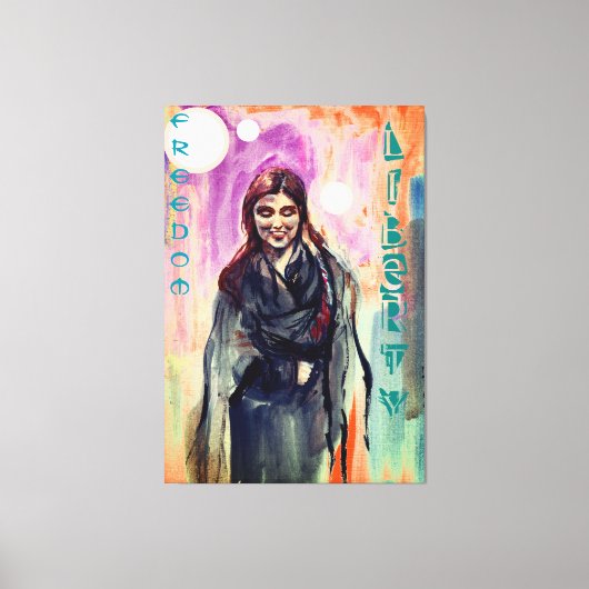 Vrijheids- en vrijheidsmeisjes in Kimono Andere we Canvas Afdruk (Voorkant)