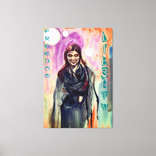 Vrijheids- en vrijheidsmeisjes in Kimono Andere we Canvas Afdruk (Voorkant)