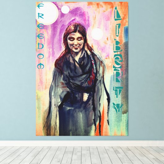 Vrijheids- en vrijheidsmeisjes in Kimono Andere we Canvas Afdruk (Insitu (Houten vloer))