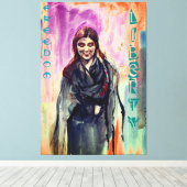 Vrijheids- en vrijheidsmeisjes in Kimono Waterverf Canvas Afdruk (Insitu (Houten vloer))