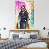 Vrijheids- en vrijheidsmeisjes in Kimono Waterverf Canvas Afdruk (Insitu (Slaapkamer))