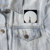 Vrijheidsbeeld 1886 vierkante button 5,1 cm (In situ)