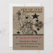 Vrijheidsbeeld 4 juli Barbecue Kaart (Voorkant)
