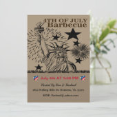 Vrijheidsbeeld 4 juli Barbecue Kaart (Staand voorkant)