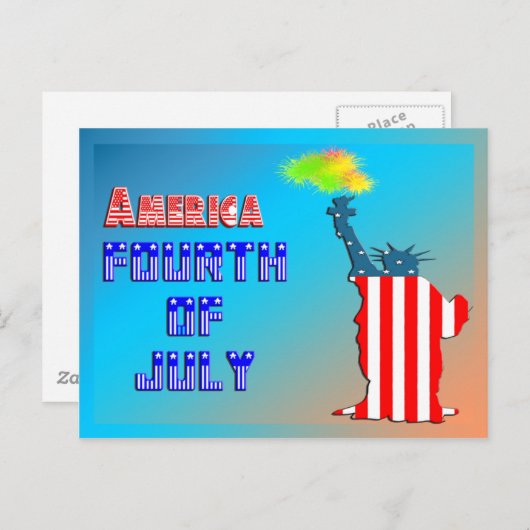 Vrijheidsbeeld 4 juli briefkaart (Voorkant / Achterkant)