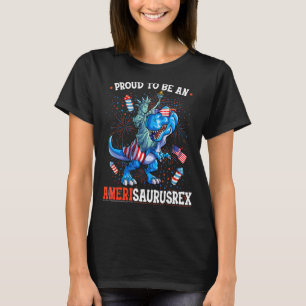 Vrijheidsbeeld 4 juli dino boys Mannen americ T-shirt