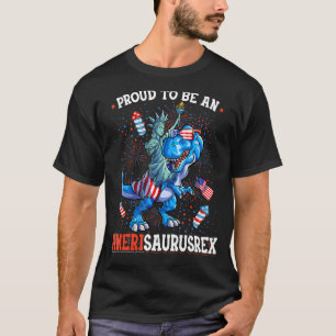 Vrijheidsbeeld 4 juli dino boys Mannen americ T-shirt