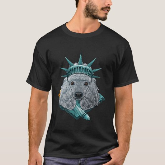Vrijheidsbeeld 4 juli Dog USA Ameri T-shirt (Voorkant)