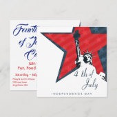 Vrijheidsbeeld 4 juli Feestuitnodigingen Kaart (Voorkant / Achterkant)