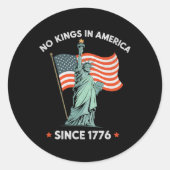 Vrijheidsbeeld 4 juli Geen koningen in Amerika Zon Ronde Sticker (Voorkant)