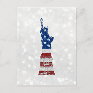 Vrijheidsbeeld 4 juli glitter briefkaart