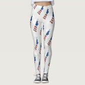 Vrijheidsbeeld 4 juli glitter leggings (Voorkant)