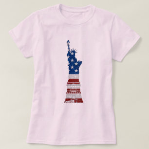 Vrijheidsbeeld 4 juli glitter t-shirt