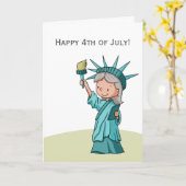 Vrijheidsbeeld 4 juli Patriottisch Kaart (Gele Bloem)