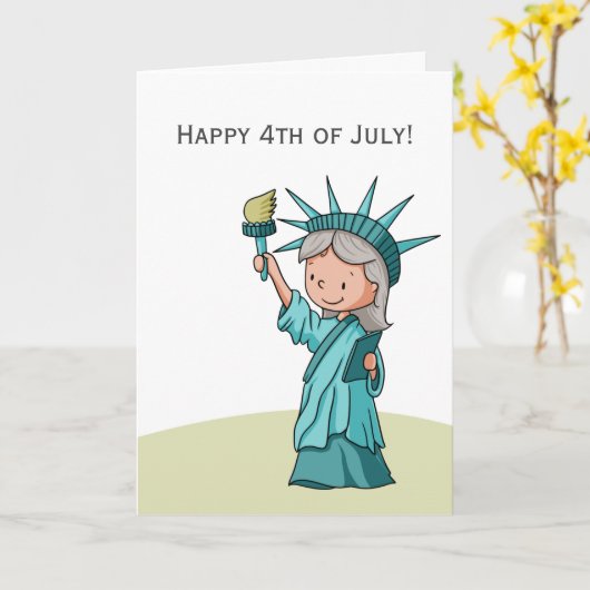 Vrijheidsbeeld 4 juli Patriottisch Kaart (Gele Bloem)