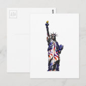 Vrijheidsbeeld Amerikaanse vlag Indep Briefkaart (Voorkant / Achterkant)