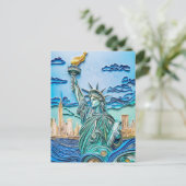 Vrijheidsbeeld bij zonsondergang briefkaart (Staand voorkant)