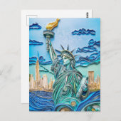 Vrijheidsbeeld bij zonsondergang briefkaart (Voorkant / Achterkant)
