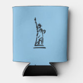 Vrijheidsbeeld Blauw Blikjeskoeler (Voorkant)