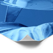 Vrijheidsbeeld Blauw Grijs Pop Art Poster Print (Hoek)