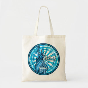 Vrijheidsbeeld Blue USA Canvas tas